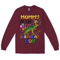 Burgundy mommy of the birthday boy Long Sleeve Tee - MaliasSmallBusiness