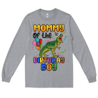 Heather Grey mommy of the birthday boy Long Sleeve Tee - MaliasSmallBusiness