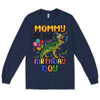 Navy mommy of the birthday boy Long Sleeve Tee - MaliasSmallBusiness