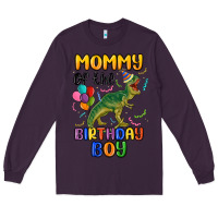 Plum mommy of the birthday boy Long Sleeve Tee - MaliasSmallBusiness
