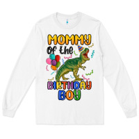 White mommy of the birthday boy Long Sleeve Tee - MaliasSmallBusiness