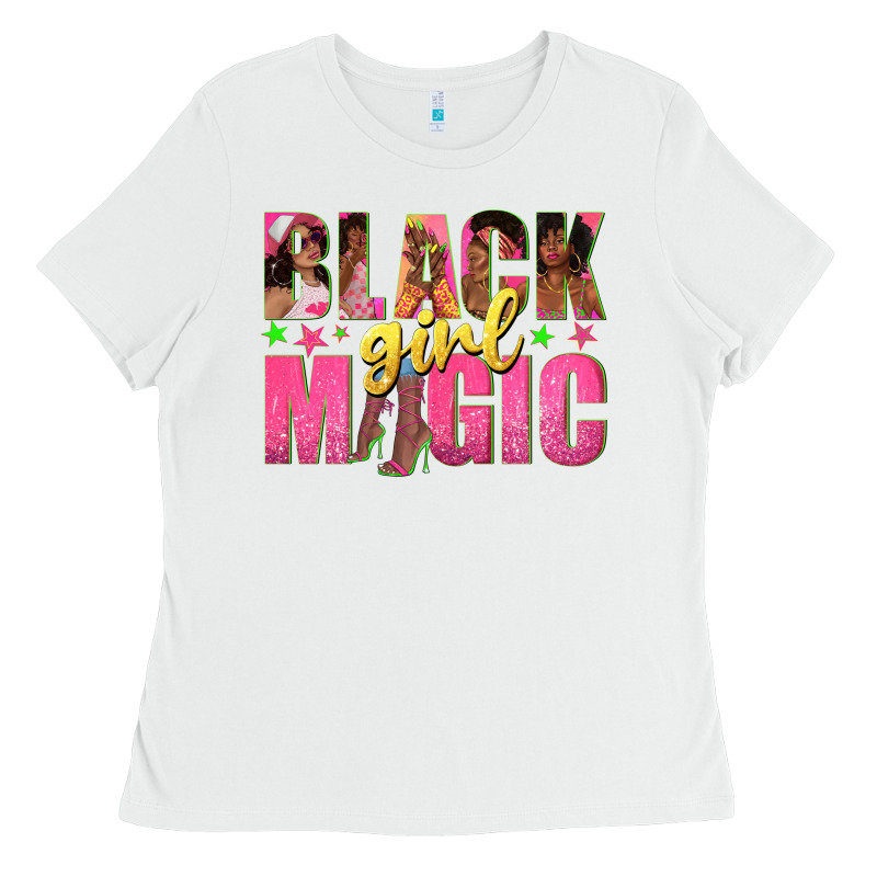 Black Girl Magic With Afro Black Women Ladies Tee by texasbilliewilder | Teevron