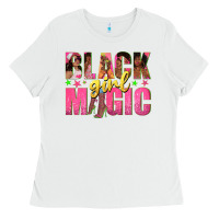 White black girl magic with afro black women Ladies Tee - texasbilliewilder