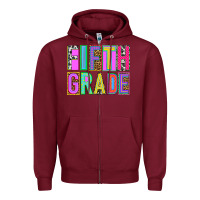 Burgundy fifth grade Zipper Hoodie - NancyCooperArtShop