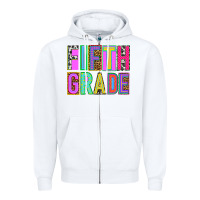 White fifth grade Zipper Hoodie - NancyCooperArtShop
