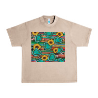 French Oak western gemstone sunflowers serape cowhide glitter wooden Urban Heavy Tee - Artiststas