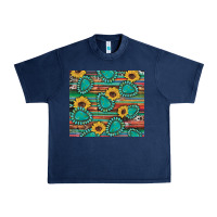 Navy western gemstone sunflowers serape cowhide glitter wooden Urban Heavy Tee - Artiststas