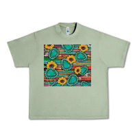 Oil Green western gemstone sunflowers serape cowhide glitter wooden Urban Heavy Tee - Artiststas