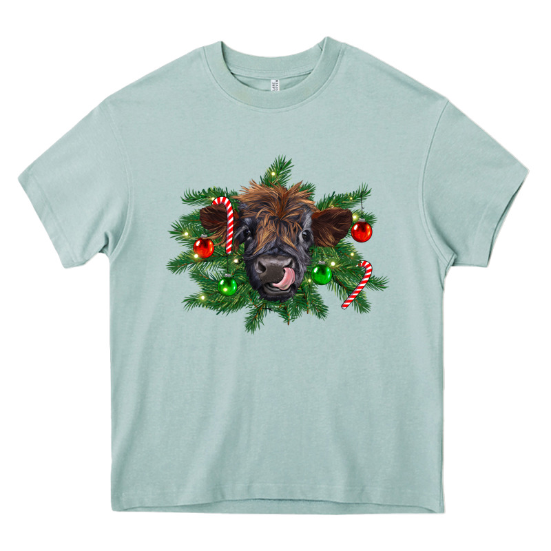 Christmas Highland Calf Heavy Core Tee by RanaPortraitStore | Teevron