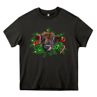 Asphalt Christmas highland calf Heavy Core Tee - RanaPortraitStore