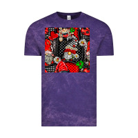 Cloud Purple ladybug gnomes seamless pattern Vintage Tee - BundleAndBundleShop