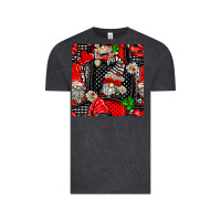 Vintage Black ladybug gnomes seamless pattern Vintage Tee - BundleAndBundleShop