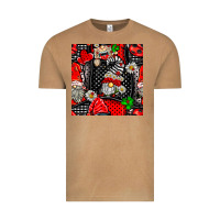 Vintage Camel ladybug gnomes seamless pattern Vintage Tee - BundleAndBundleShop