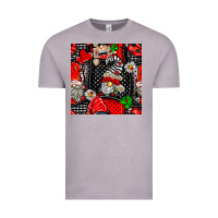 Vintage Zinc ladybug gnomes seamless pattern Vintage Tee - BundleAndBundleShop