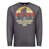 Charcoal Heather Bigfoot Social Distancing World Champion Premium Sweatshirt - Bettercallsaul