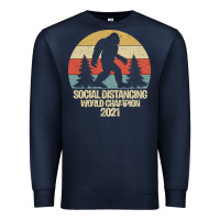 Navy Bigfoot Social Distancing World Champion Premium Sweatshirt - Bettercallsaul
