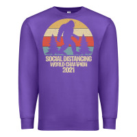Purple Bigfoot Social Distancing World Champion Premium Sweatshirt - Bettercallsaul