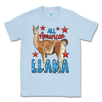 Dusty Blue All American Llama Classic Tee - LillyAllenDesigns
