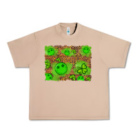 Shamrock Glitter Leopard And Wood Background Urban Heavy Tee | Teevron