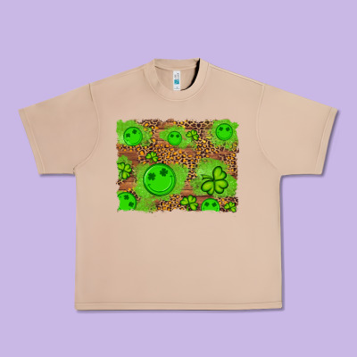 Shamrock Glitter Leopard And Wood Background Urban Heavy Tee Designed By Artiststas