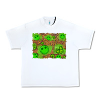 White shamrock glitter leopard and wood background Urban Heavy Tee - Artiststas