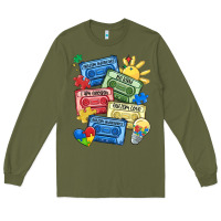 Army Green autism cassette tapes Long Sleeve Tee - MaliasSmallBusiness