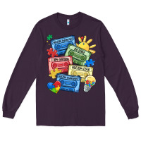 Plum autism cassette tapes Long Sleeve Tee - MaliasSmallBusiness