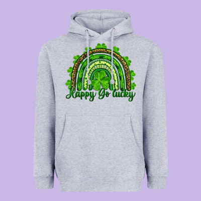 Saint Patricks Day Happy Go Lucky Rainbow Heavyweight Hoodie Designed By Ranaportraitstore