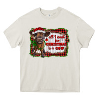 Cream all i want for christmas is a cow highland calf Heavy Core Tee - RanaPortraitStore