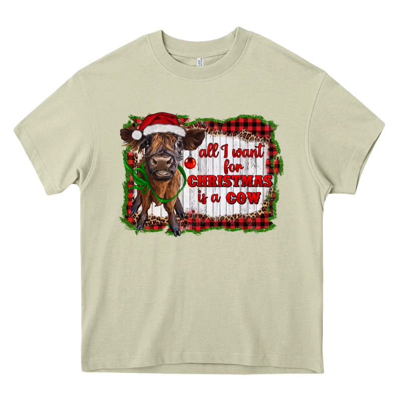 All I Want For Christmas Is A Cow Highland Calf Heavy Core Tee by RanaPortraitStore | Teevron
