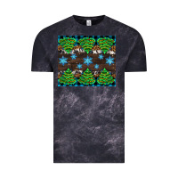 Cloud Black Christmas tree with snow Vintage Tee - AdoDesignShop