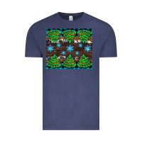 Vintage Denim Christmas tree with snow Vintage Tee - AdoDesignShop
