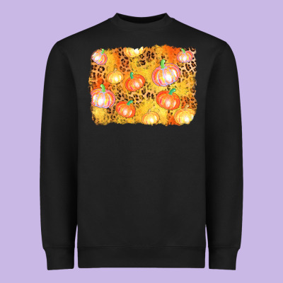 Fall Pumpkin Background Heavyweight Sweatshirt Designed By Adodesignshop