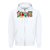 White christmas teacher Zipper Hoodie - NancyCooperArtShop
