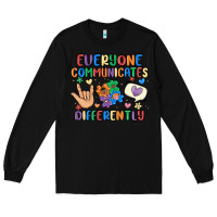 Black everyone communicates differently Long Sleeve Tee - MaliasSmallBusiness