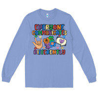Colony Blue everyone communicates differently Long Sleeve Tee - MaliasSmallBusiness