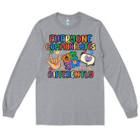 Heather Grey everyone communicates differently Long Sleeve Tee - MaliasSmallBusiness
