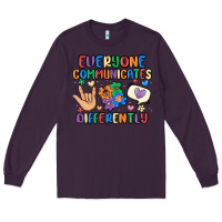 Plum everyone communicates differently Long Sleeve Tee - MaliasSmallBusiness