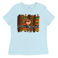 Baby Blue black history brushstroke Ladies Tee - texasbilliewilder