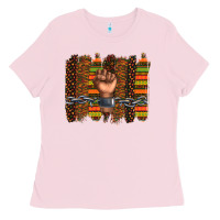 Bubblegum Pink black history brushstroke Ladies Tee - texasbilliewilder
