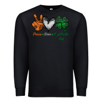 Black peace love st patrick's day Premium Sweatshirt - Bettercallsaul