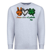 Heather Grey peace love st patrick's day Premium Sweatshirt - Bettercallsaul