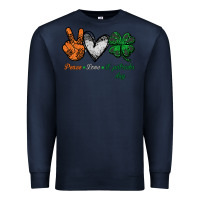 Navy peace love st patrick's day Premium Sweatshirt - Bettercallsaul