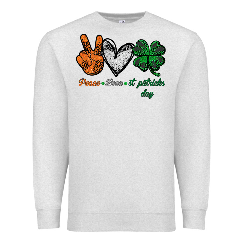Peace Love St Patrick's Day Premium Sweatshirt by Bettercallsaul | Teevron