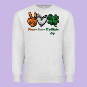 Peace Love St Patrick's Day Premium Sweatshirt Designed By Bettercallsaul