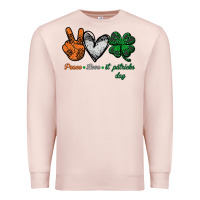Pale Pink peace love st patrick's day Premium Sweatshirt - Bettercallsaul