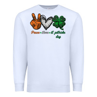 White peace love st patrick's day Premium Sweatshirt - Bettercallsaul