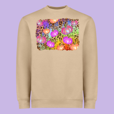Colourful Pumpkin Background Heavyweight Sweatshirt Designed By Adodesignshop