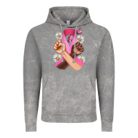 Cloud Rock Breast Cancer Fist Daisy Butterfly Vintage Hoodie - Artiststas