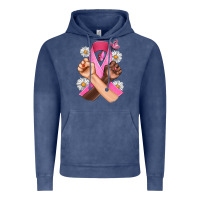 Vintage Denim Breast Cancer Fist Daisy Butterfly Vintage Hoodie - Artiststas